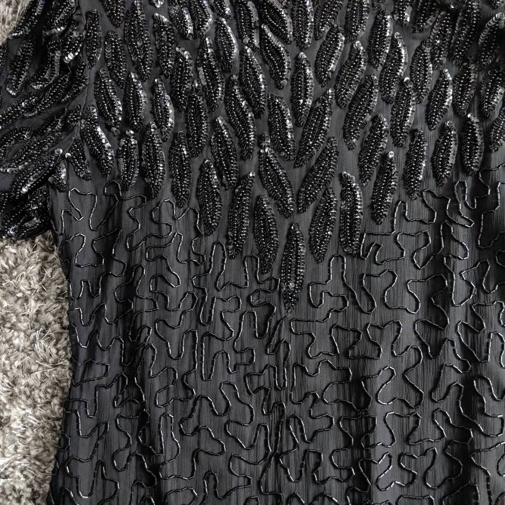 ❌ Vintage sequin silk beaded dress - Picture 2 of 5
